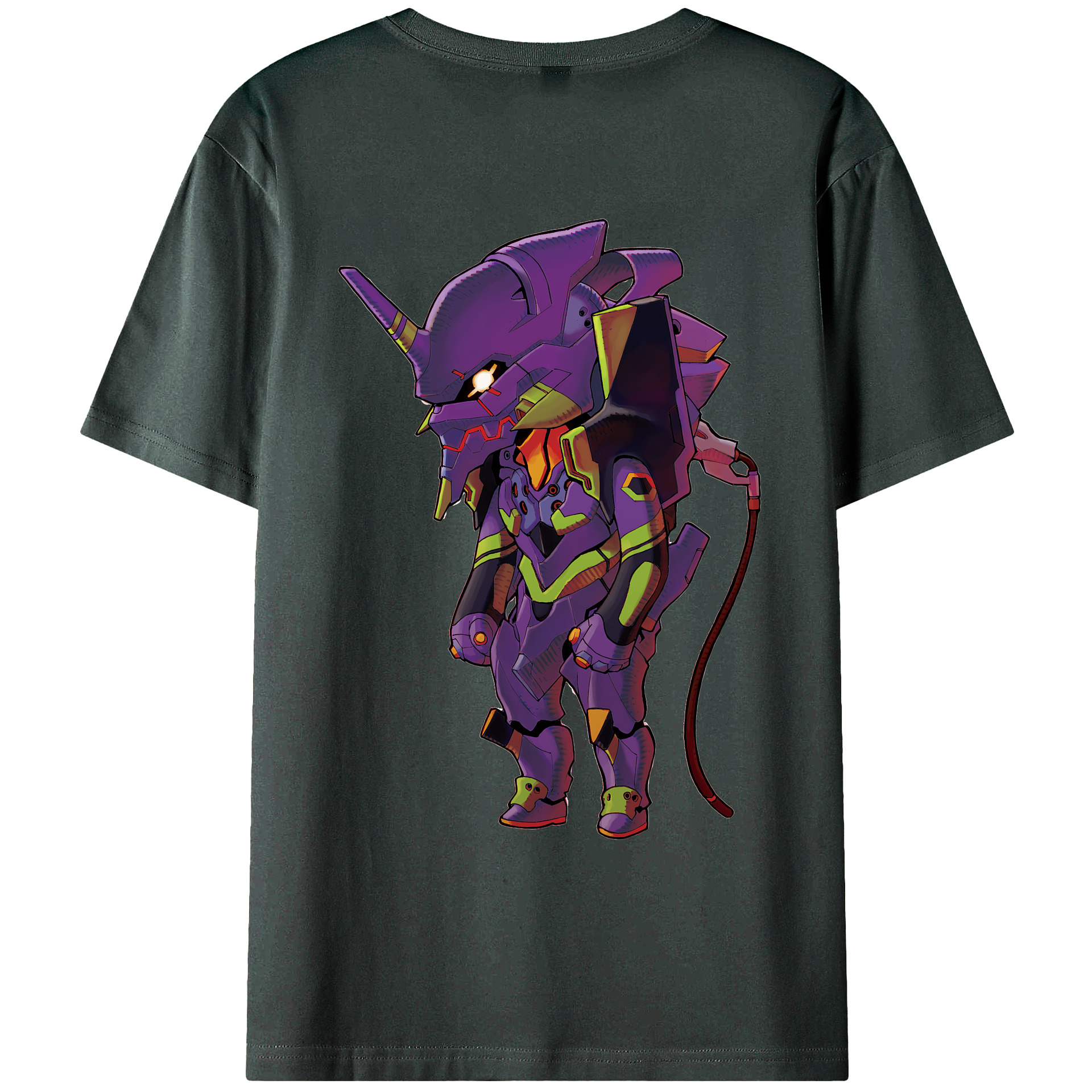 （画像用） EVA 新世紀エヴァンゲリオン 綿100％ メンズ半袖Tシャツ（バックプリント） 通気性